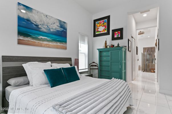 Bedroom, Interior, Marble, Recessed Lighting