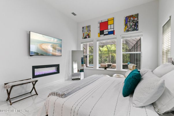 Bedroom, Fireplace, Interior, Marble