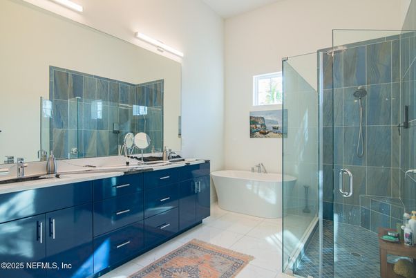 Bathroom, Dual Sink Vanities, Free Standing Baths, Glass Shower, Interior