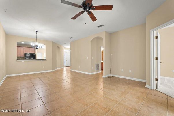 Chandelier, Empty room, Interior, Kitchen, Recessed Lighting