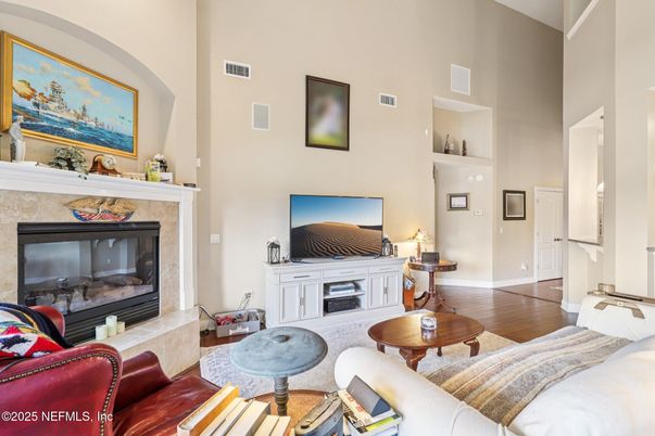 Fireplace, Interior, Living room, Wood Texture Flooring