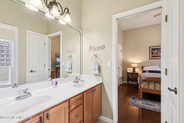 Bathroom, Bedroom, Dual Sink Vanities, Interior, Wood Texture Flooring