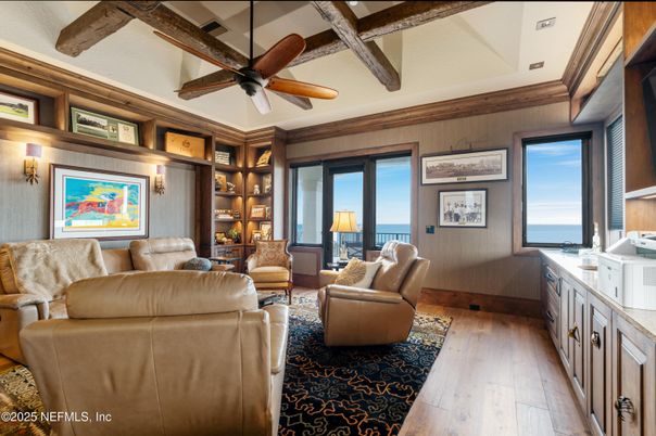 Interior, Living room, Water, Wooden Beams, Wood Texture Flooring
