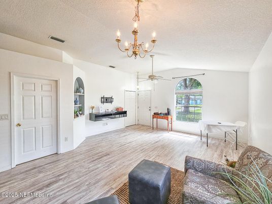 Chandelier, Interior, Wood Texture Flooring