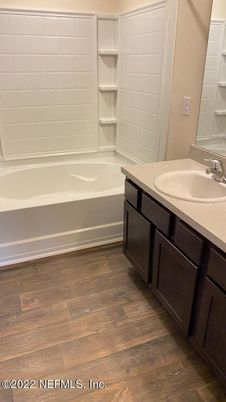 Bathroom, Interior, Wood Texture Flooring