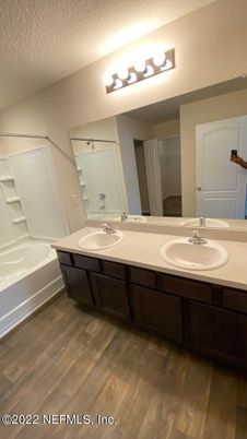 Bathroom, Dual Sink Vanities, Interior, Wood Texture Flooring