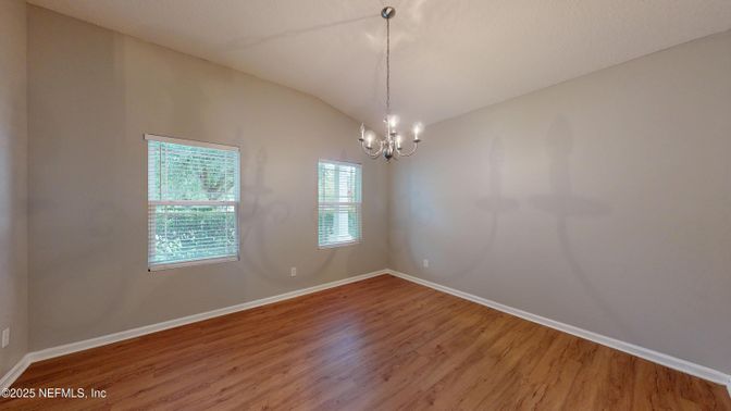 Empty room, Interior, Pendant Lights, Wood Texture Flooring