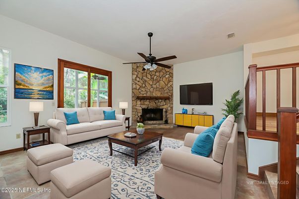 Fireplace, Interior, Living room, Stone Walls