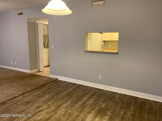 Empty room, Interior, Pendant Lights, Wood Texture Flooring