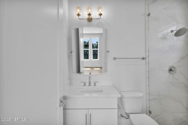 Bathroom, Glass Shower, Interior, Marble Walls
