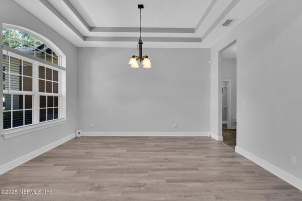 Empty room, Interior, Pendant Lights, Wood Texture Flooring
