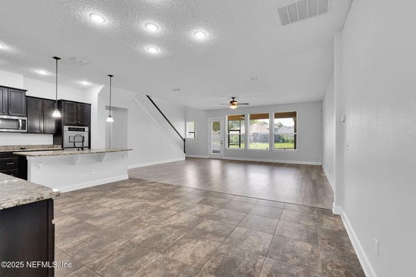 Empty room, Interior, Kitchen, Pendant Lights, Recessed Lighting