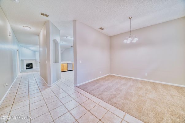 Empty room, Fireplace, Interior, Pendant Lights