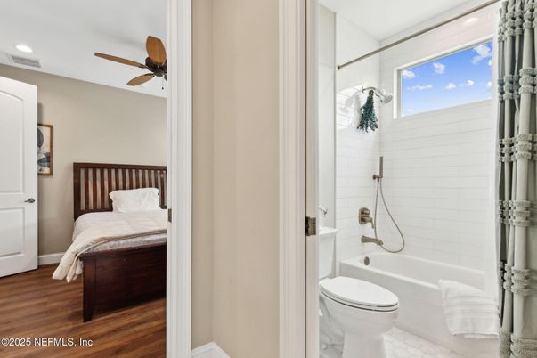 Bathroom, Bedroom, Interior, Recessed Lighting, Wood Texture Flooring