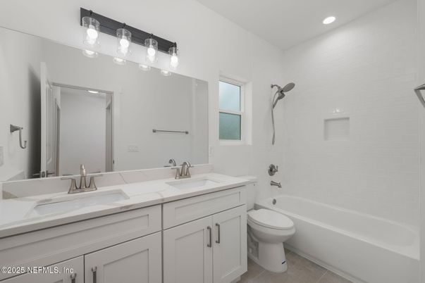 Bathroom, Dual Sink Vanities, Interior, Recessed Lighting