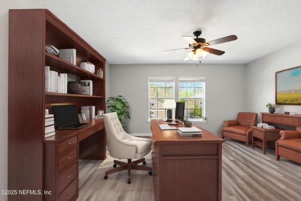 Home Office, Interior, Wood Texture Flooring