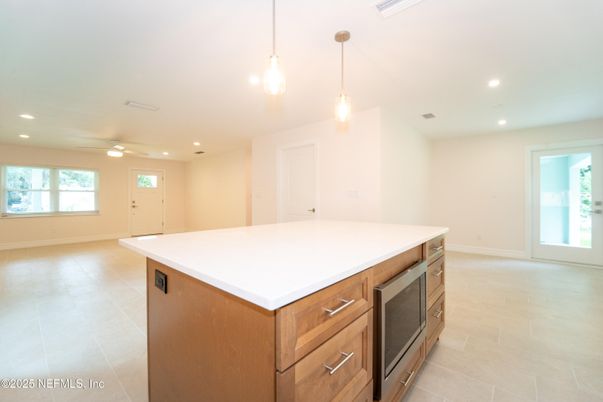 Empty room, Interior, Kitchen, Pendant Lights, Recessed Lighting