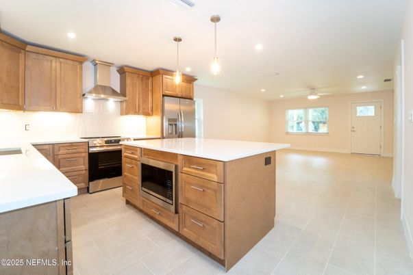 Interior, Kitchen, Pendant Lights, Recessed Lighting, Stainless Steel Appliances