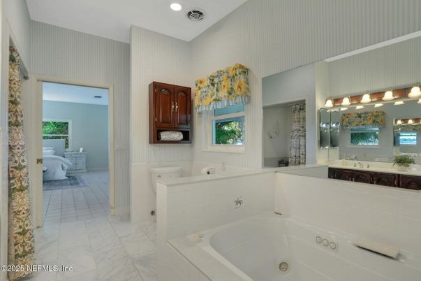 Bathroom, Interior, Marble, Recessed Lighting