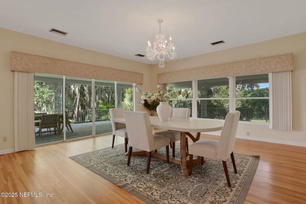 Chandelier, Dining room, Interior, Wood Texture Flooring