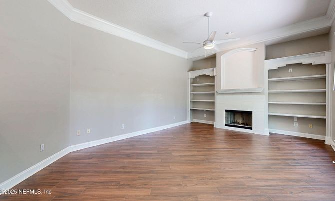 Empty room, Fireplace, Interior, Wood Texture Flooring