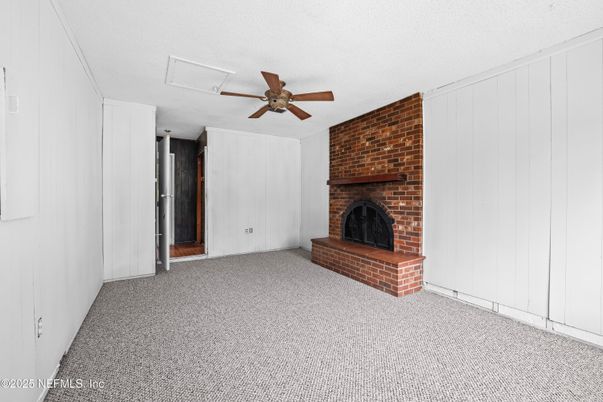 Empty room, Fireplace, Interior, Stone Walls