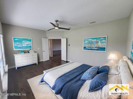 Bedroom, Interior, Wood Texture Flooring