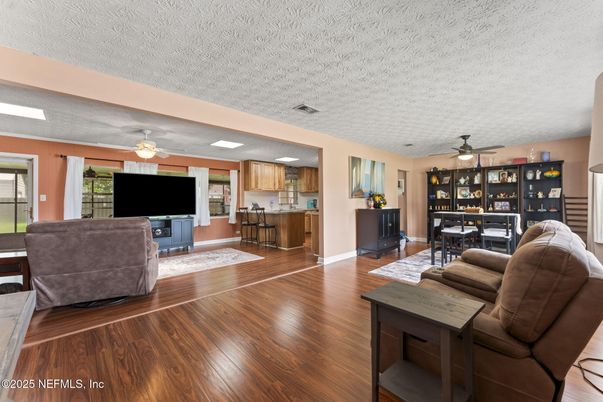 Dining room, Interior, Kitchen, Living room, Wood Texture Flooring