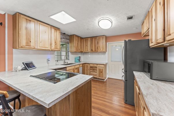 Interior, Kitchen, Wood Texture Flooring