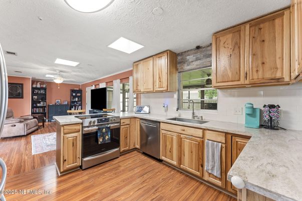 Interior, Kitchen, Stainless Steel Appliances, Wood Texture Flooring