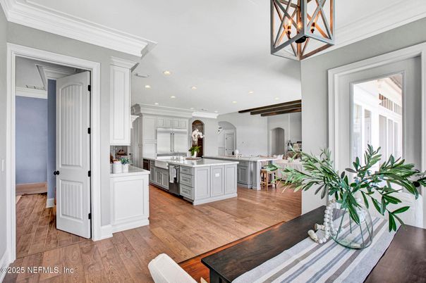 Interior, Kitchen, Recessed Lighting, Wood Texture Flooring