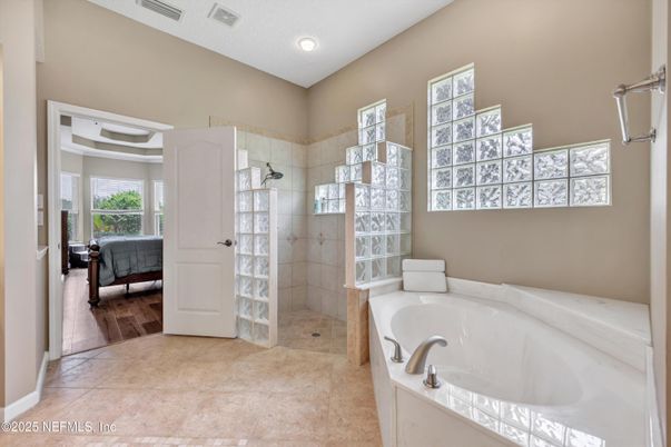 Bathroom, Interior, Recessed Lighting, Wood Texture Flooring