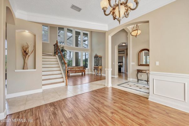 Chandelier, Interior, Wood Texture Flooring