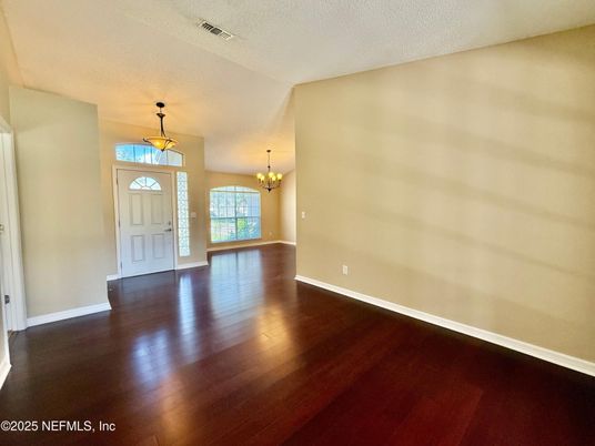 Chandelier, Empty room, Interior, Wood Texture Flooring