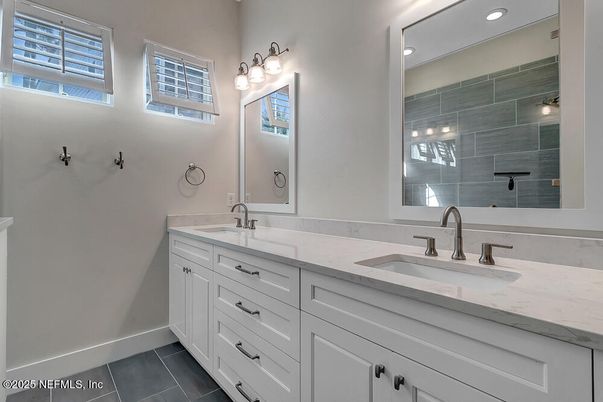 Bathroom, Dual Sink Vanities, Interior, Recessed Lighting