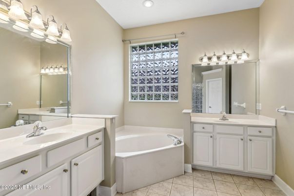 Bathroom, Dual Sink Vanities, Interior, Recessed Lighting