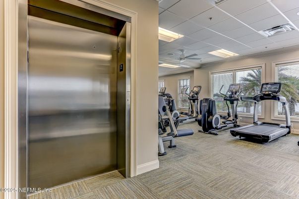 Fitness Equipment, Gym, Interior, Recessed Lighting