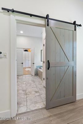 Bathroom, Interior, Recessed Lighting, Wood Texture Flooring