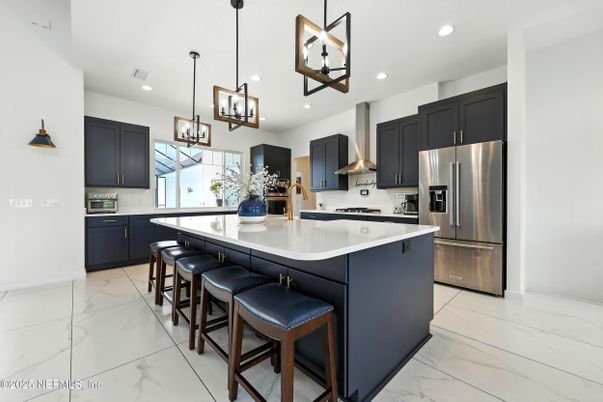 Interior, Kitchen, Marble, Pendant Lights, Recessed Lighting, Stainless Steel Appliances