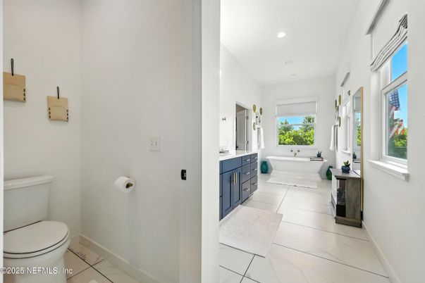 Bathroom, Dual Sink Vanities, Interior, Marble, Recessed Lighting