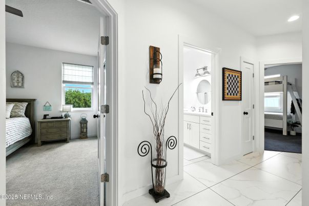 Bedroom, Interior, Marble, Recessed Lighting