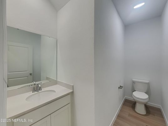 Bathroom, Interior, Recessed Lighting, Wood Texture Flooring