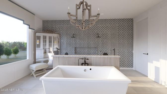 Bathroom, Chandelier, Free Standing Baths, Interior