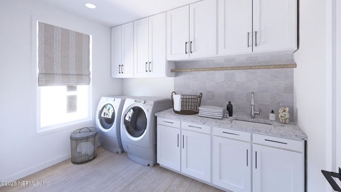 Interior, Recessed Lighting, Washer, Wood Texture Flooring
