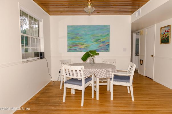 Dining room, Interior, Pendant Lights, Wooden Ceilings, Wood Texture Flooring