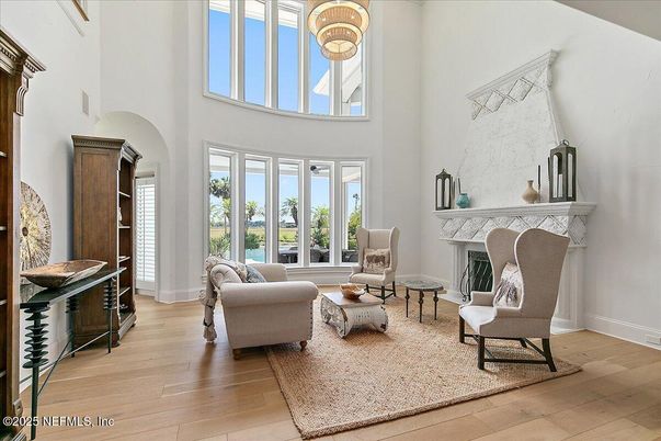 Chandelier, Fireplace, Interior, Living room, Wood Texture Flooring