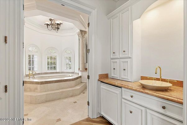 Bathroom, Chandelier, Interior