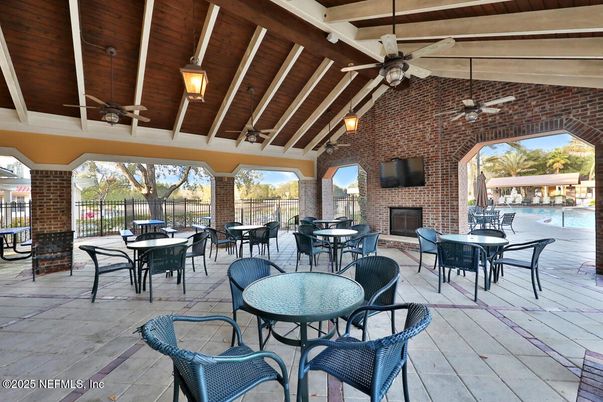 Exterior, Fireplace, Pool