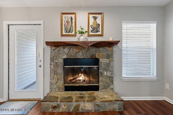 Fireplace, Interior, Wood Texture Flooring
