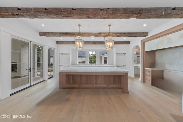 Interior, Pendant Lights, Recessed Lighting, Wooden Beams, Wood Texture Flooring